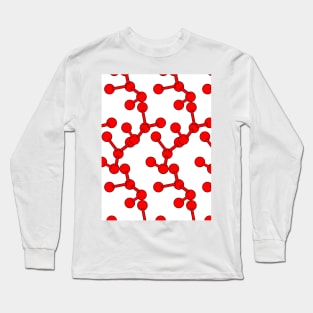 Formula structure, bond, red. Vector seamless pattern abstraction grunge. Background illustration, decorative design for fabric or paper. Ornament modern new Long Sleeve T-Shirt